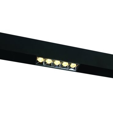 ONE Light magnetisch railsysteem MAXI - linear - railspot - 13,8 x 3,7 x 4,7 cm - 12W LED incl. - zwart met zilveren reflector