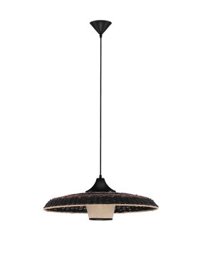 Nova Luce Capa - hanglamp - Ø 61 x 200 cm - natuurlijk, zwart en bruin