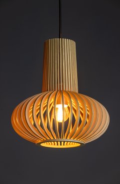 ETH Tess - hanglamp - Ø 25 x 200 cm - lichtbruin