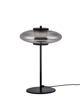 Nova Luce Ballet - tafellamp - Ø 26 x 40 cm - 8W dimbare LED incl. - zandzwart en rokerig grijs