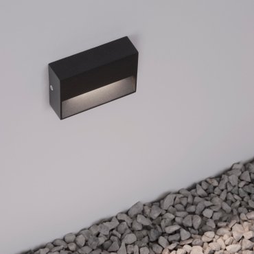 Nova Luce Vision - buiten wandverlichting - 10 x 6,7 x 2,9 cm - 2W LED incl. - IP54 - donker antraciet