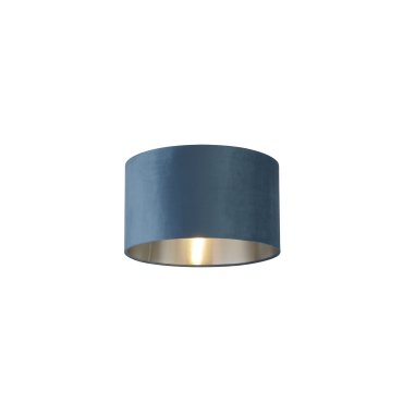 Searchlight Drum Shade - lampenkap - Ø 38 x 22 cm - blauwgroen en zilver