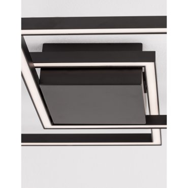 Nova Luce Bilbao - plafondverlichting - 46 x 46 x 6,5 cm - 25W LED incl. - mat zwart