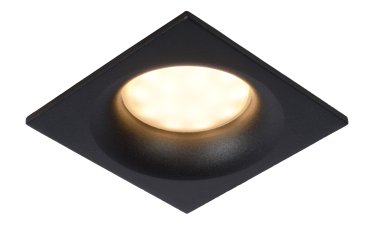 Lucide Ziva - inbouwspot - 85 x 85 mm, Ø 75 mm inbouwmaat - IP44 - zwart
