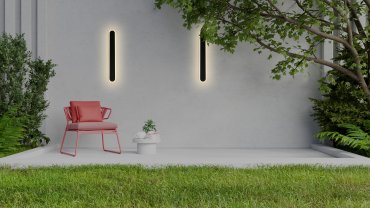 Searchlight Bordo - buiten wandlamp - 8 x 60 cm - 12W LED incl. - IP65 - zwart