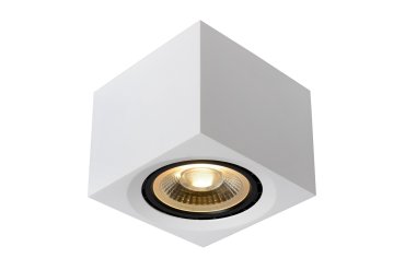 Lucide Fedler - opbouwspot - 12 x 12 x 8,5 cm - 12W dimbare LED incl. - dim to warm - wit