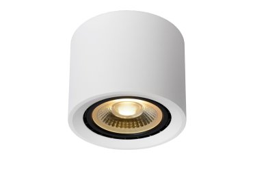 Lucide Fedler - opbouwspot - Ø 12 x 8,5 cm - 12W dimbare LED incl. - dim to warm - wit