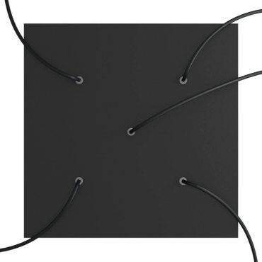 Creative Cables - Rose-One Vierkant plafondrozet voor 5 lichtpunten - 40 x 40 x 3,5 cm - zwart