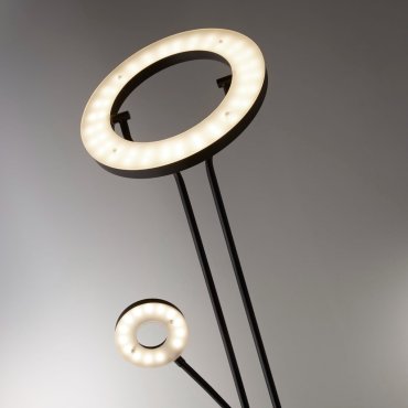Searchlight Mother &amp; Child - staanlamp met leeslamp - Ø28 x 193 cm - 25,5W + 5W dimbare LED incl. - mat zwart