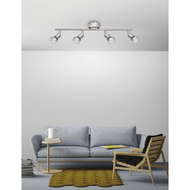 Nova Luce Base - opbouwspot 4L - 51 x 8 x 10,9 cm - satijn nikkel