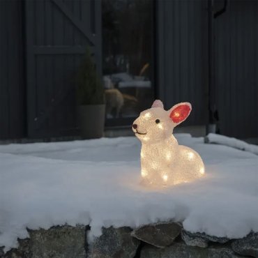 Konstsmide kerstverlichting - konijn op batterijen - 24 x 14,5 x 22 cm - IP44 - transparant
