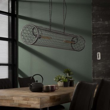 Vico Cylinder - hanglamp - 121 x 20 x 150 cm - grijs