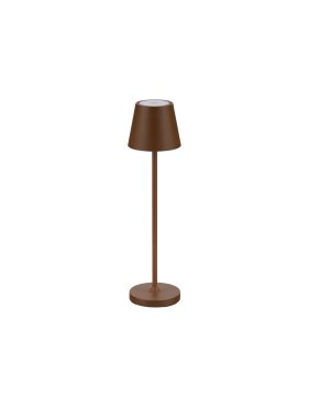 Nova Luce Petit - oplaadbare tafellamp - Ø 7 x 28 cm - 2W dimbare LED incl. - IP54 - corten