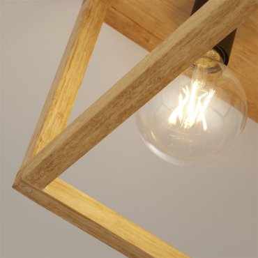 Searchlight Square - plafondlamp - 36 x 36 x 25 cm - zwart en bruin