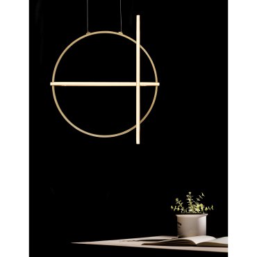 Nova Luce Arte - hanglamp - 52 x 16 x 120 cm - 48,6W dimbare LED incl. - goud