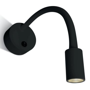 ONE Light Reading Spots - wandverlichting met schakelaar - 20 x 8 cm - 3W LED incl. - zwart