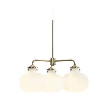 Design for the People Raito 3-Arm - hanglamp - Ø 57 x 62,4 cm - wit en messing