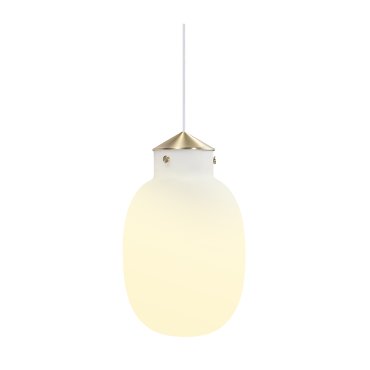 Design for the People Raito 22 - hanglamp - Ø 22,5 x 44,4 cm - wit en messing