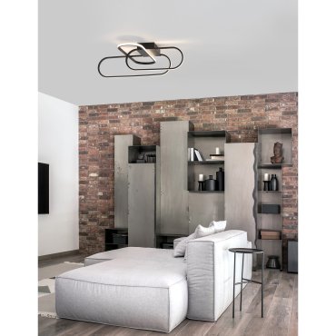 Nova Luce Arte - plafondverlichting - 66,5 x 53 x 18 cm - 38,4W dimbare LED incl. - mat zwart