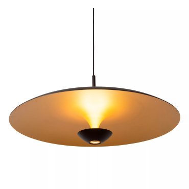 Lucide Kenneth - hanglamp - Ø 60 x 170 cm - 16W dimbare LED incl. - zwart en mat goud