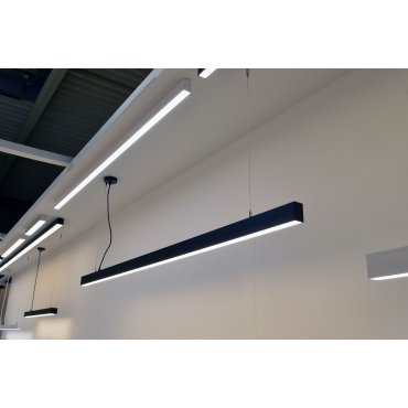 Lichtkoning Slim Line - hanglamp - 5,5 x 3,3 cm profiel - 19,2W LED per meter - zwart