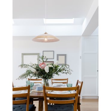 Nova Luce Benito - hanglamp - Ø 40 x 120 cm - wit en goud
