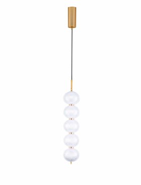 Nova Luce Klelia - hanglamp - Ø 15 x 150 cm - 30W dimbare LED incl. - messing goud
