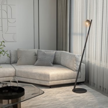 Artdelight Omega - vloerlamp - Ø 30 x 146,3 cm - 3 stappen dimmer - 7W LED incl. - zwart