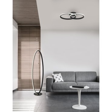 Nova Luce Nager - plafondverlichting - 62,5 x 41,5 x 17 cm - 28W LED incl. - zand zwart