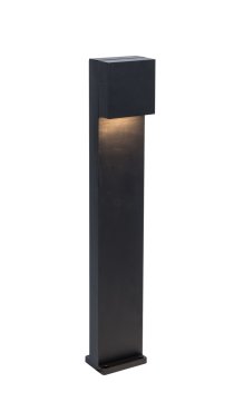 Lutec Gemini XF -  tuinpaal - 9,2 x 11 x 65 cm - 7,4W LED incl. - IP54 - zwart - warm wit