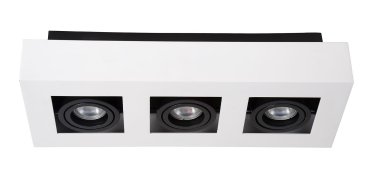 Lucide Xirax - opbouwspot - 36 x 14 x 8,8 cm - 3 x 5W dimbare LED incl. - dim to warm - wit