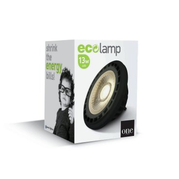 ONE Light R111 GU10 LED - Ø 11,1 x 6,9 cm - GU10 - 13W niet dimbaar - zwart - 3000K