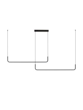 Nova Luce Strita - hanglamp -  165 x 150 x 7 cm - 42W dimbare LED incl. - zandzwart