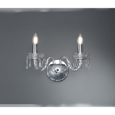 Searchlight Hale - wandverlichting - 35 x 20 cm - chroom