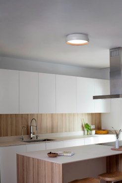 Faro Shoku - plafondlamp - Ø 35 x 9,3 cm - 24W dimbare LED incl. - wit met zwart