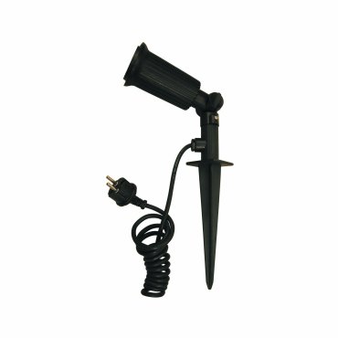 Faro Garten-4 - grondspot op piek met stekker - Ø 7,5 x 43,7 cm - IP44 - mat zwart