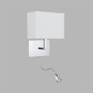 Searchlight Wall - wandverlichting met dubbele schakelaar - 20 x 25,5 cm - 1W LED incl. - chroom
