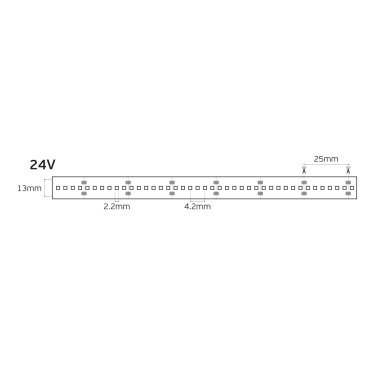 VK Lighting LED strip - 1cm breed, 500cm lengte - 24Vdc - dimbaar - 18W LED per meter - 180 LEDs per meter - IP20 - 2700K