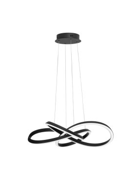 Nova Luce Amara - hanglamp - 68 x 120 cm - 54W dimbare LED incl. - zandzwart