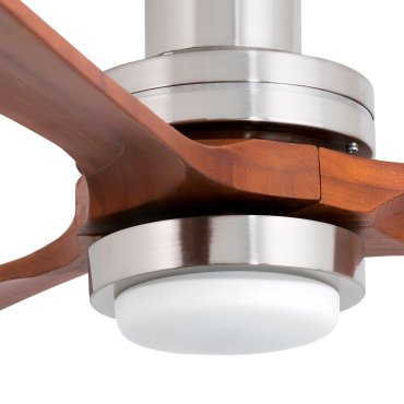 Faro Lantau L - plafondventilator met licht - Ø 132 cm - mat nikkel en walnoot