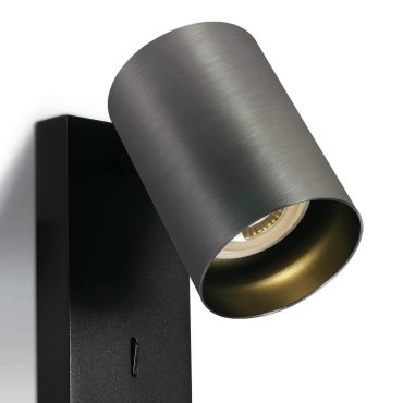 ONE Light Retro GU10 Spots - wandspot met schakelaar - 7 x 13 cm - metaalgrijs