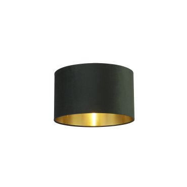 Searchlight Drum Shade - lampenkap - Ø 40 x 24 cm - donkergroen en geborsteld goud