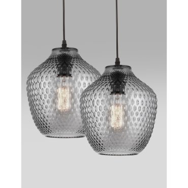 Nova Luce Vetro - hanglamp - Ø 23 x 130 cm - gerookt glas