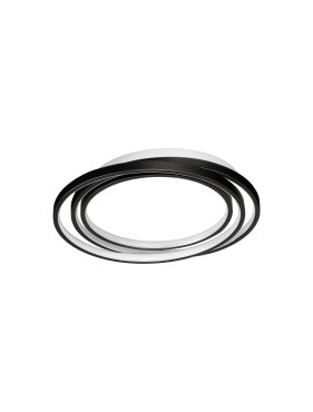Nova Luce Arbor - plafondlamp - 44 x 40 x 8 cm - 27W dimbare LED incl. - mat zwart