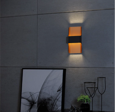 Artdelight Dallas - wandlamp - 16 x 7,8 x 24 cm - 2 x 8W dimbare LED incl. - IP65 - zwart &amp; goud