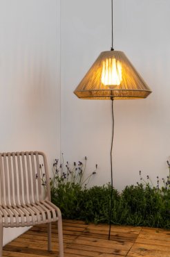 Faro Saigon - hanglamp met stekker - Ø 66,5 x 38 cm - IP65 - grijs en beige