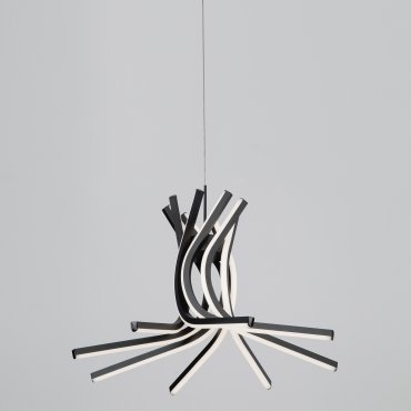 Nova Luce Norine - hanglamp - 50 x 150 cm - 50W dimbare LED incl. - zand zwart