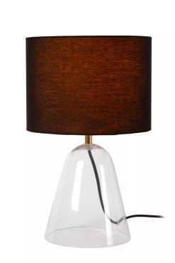 Lucide Campana - tafellamp - Ø 25 x 36,5 cm - zwart en transparant