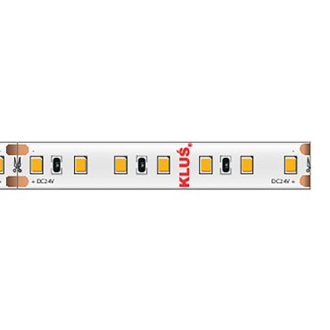 KLUS LED strip - 0,8cm breed, 500cm lengte - 24Vdc - dimbaar - 9,6W LED per meter - 140 LEDs per meter - IP20