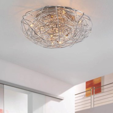 Artdelight Draga - plafondverlichting - Ø 20 cm - 3 x 20W halogeen incl. - mat staal
